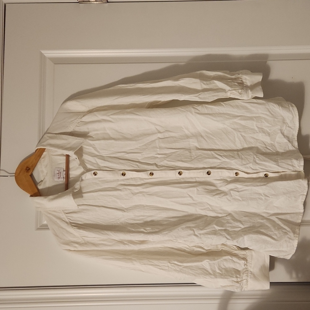 Isabel Maternity Linen Blend Button Down Shirt Size XL